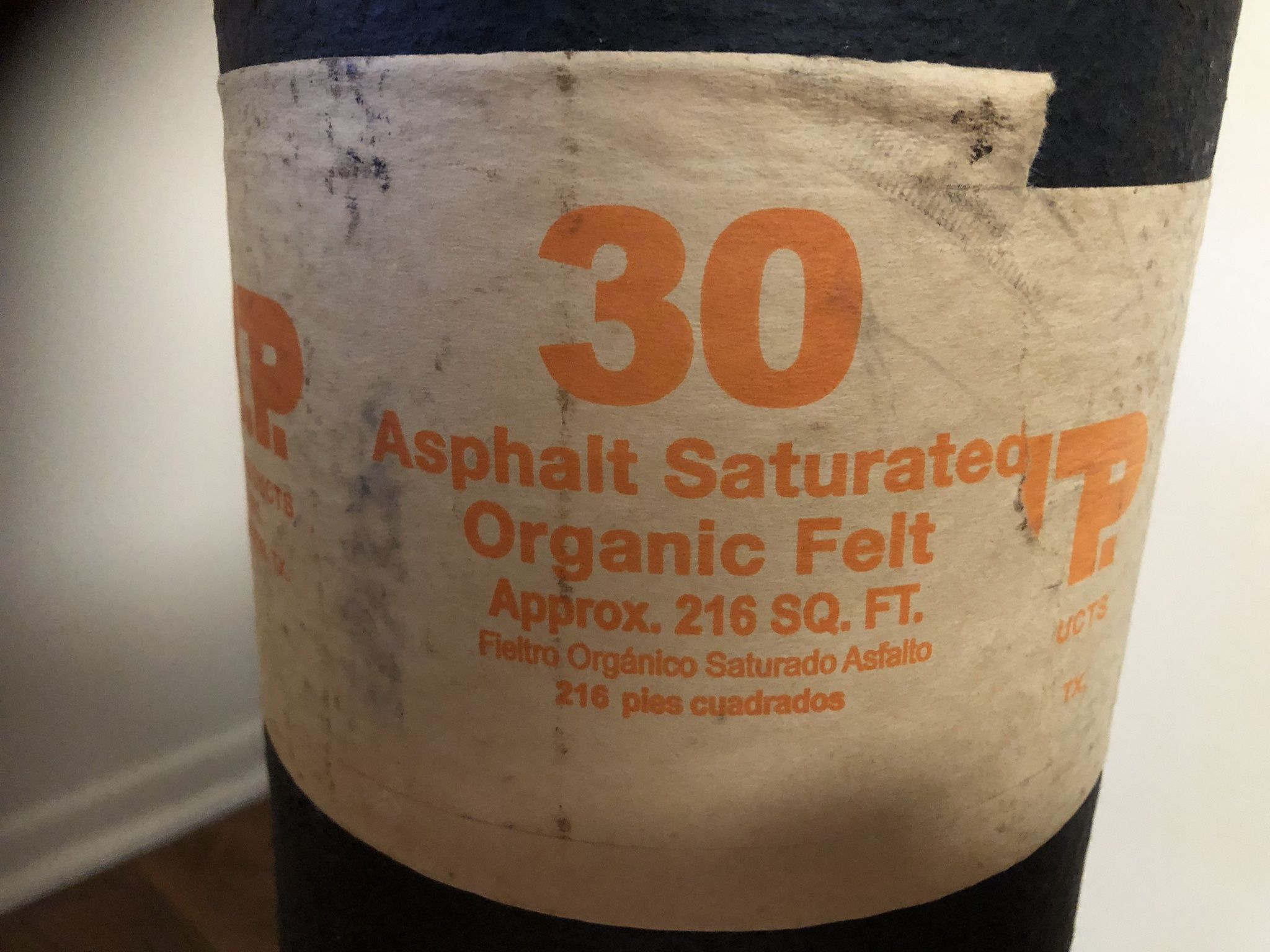 30 Asphalt Saturated Roofing Repair Felt