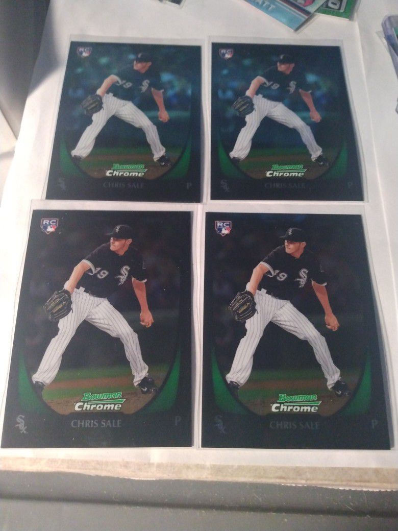 2011 Bowman Chrome Prospects Chris Sale Baseball Card Lot Of 4