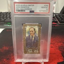 2025 Topps Allen & Ginter Josh Rawitch Mini-Gold Border PSA 10 POP1!