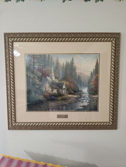 The Forest Chapel Painting By Thomas Kinkade. Library Edition 