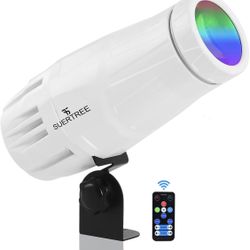 New! Pinspot Light with Remote Control, 4 in 1 Mirror Ball Spotlight with Mini 15W RGBW LED Beam, Super Bright Stage Spotlight for DJ, Bar, Club, Part