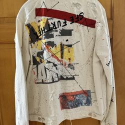 BRAND NEW Zara men’s Size XL Off- White Denim Jacket