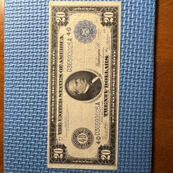 1914. $20 Dollar Bill. Federal Reserve Note.  (Large Note )