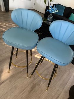 Blue bar stools
