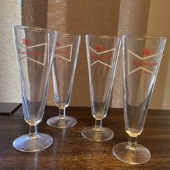 Vintage Budweiser Glasses - Set Of 4