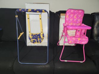Baby doll Swing and High Chair toys
BRAND NEW
$15 EACH OR $25 FOR 2