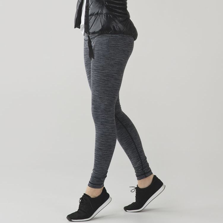 LULULEMON Diamond Jacquard Space Dye Black Slate Wunder Under Pant III Leggings