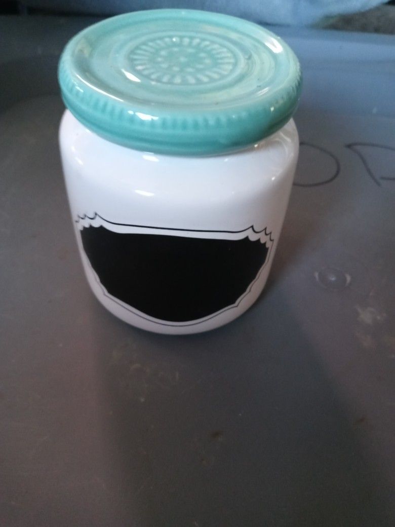 Small Jar with Chalkboard For writing on