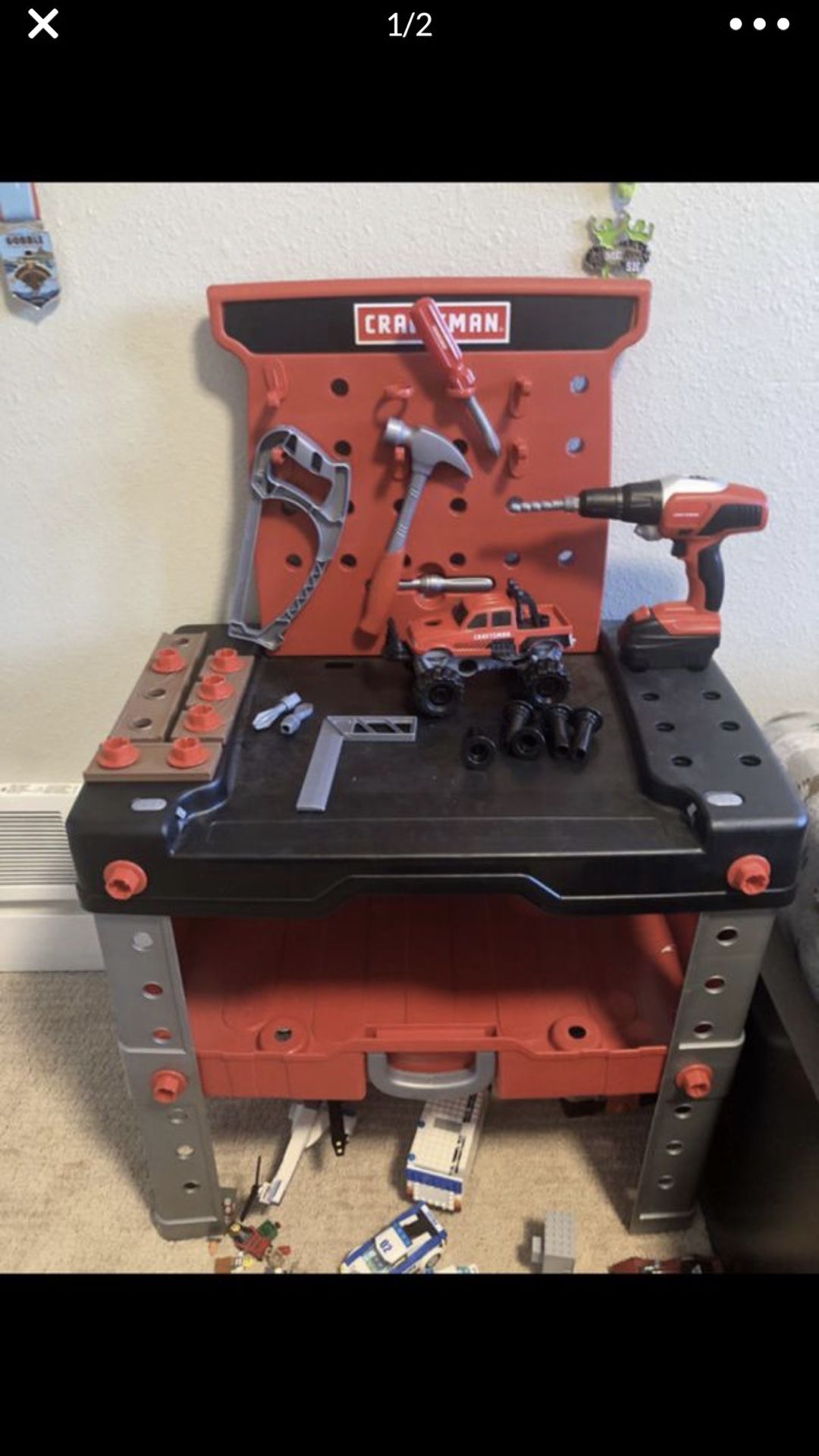 Craftsman toy work bench and tools