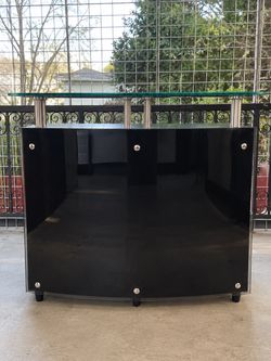 Modern Black Home Bar with Glass Top