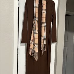 New Brown Dress And Scarf $10