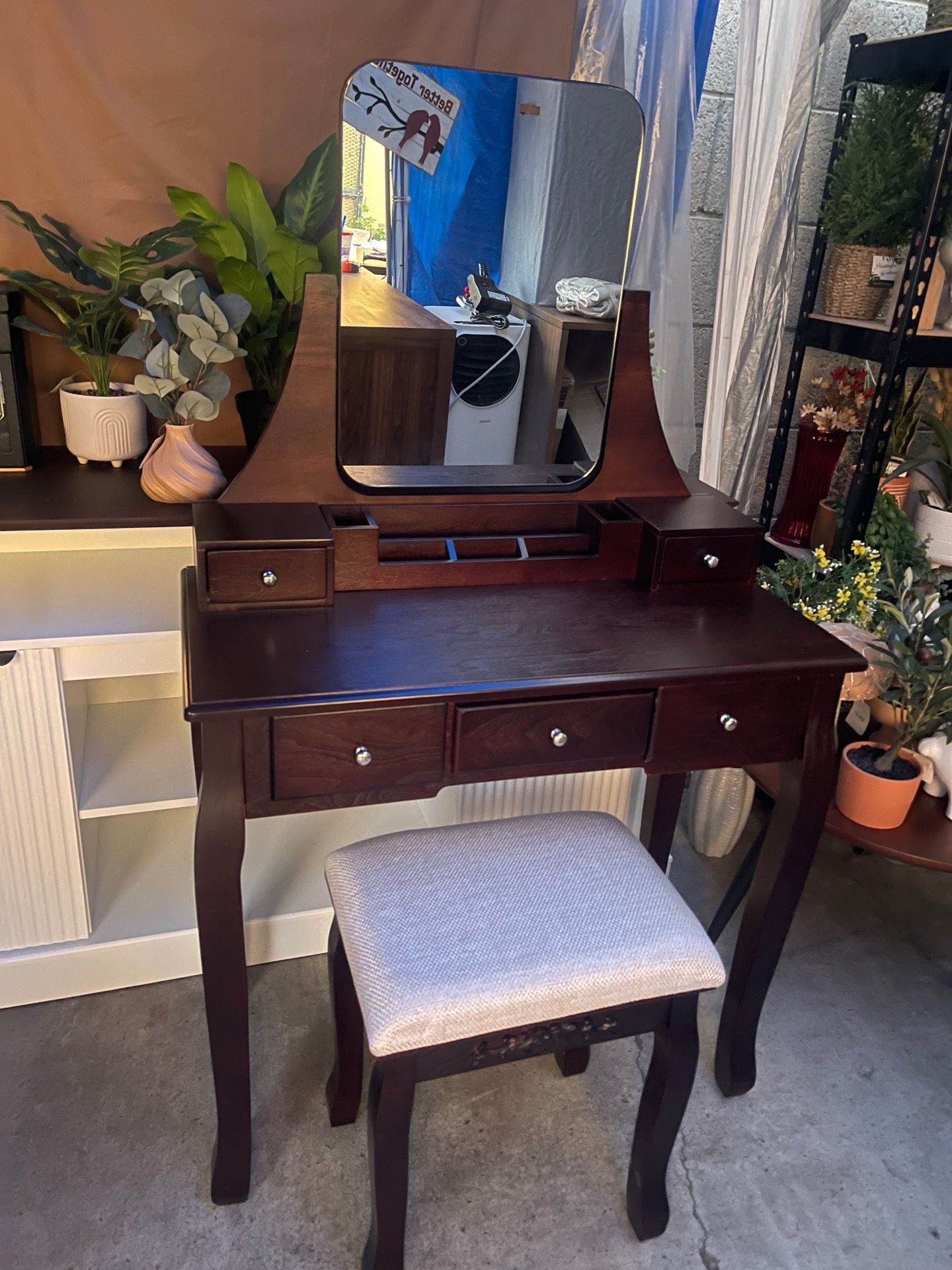 New makeup vanity with stool