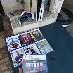 7 PS5 Games. 2 New PS5 Controllers. 1 Limited Edition 2nd Gen PS5 Slim 1TB. $600! Or MacBook M4 M3 Ipad pro M4 M3 iPhone max pro 15 16 17