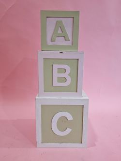 Wooden ABC Storage Blocks – Nesting Toy Boxes for Nursery