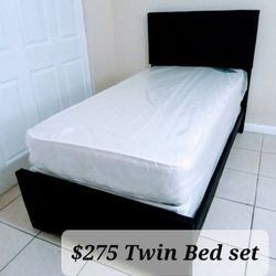$275 Twin Bed Frame With Mattress And Boxspring Brand New Free Delivery 