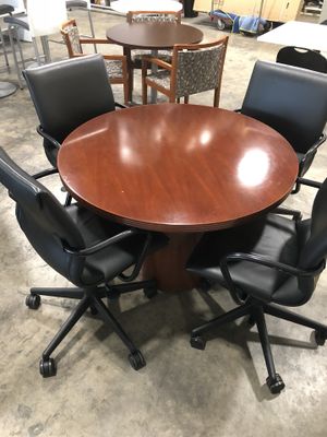 Nice Like New 36 Round Cherry Wood Conference Table Chairs Sold Nice Like New 36 Round Cherry Wood Conference Table Chairs Sold Separately For