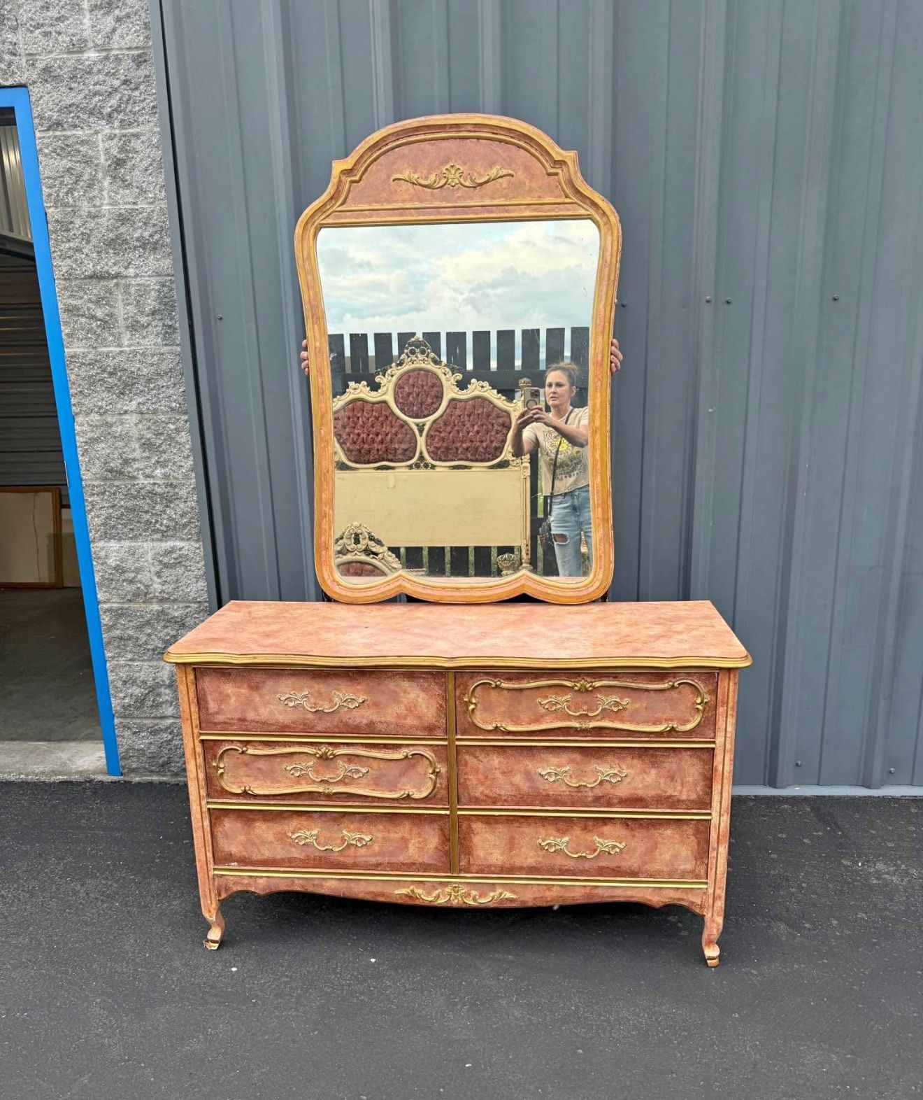 French Rococo Louis XV style triple dresser or credenza