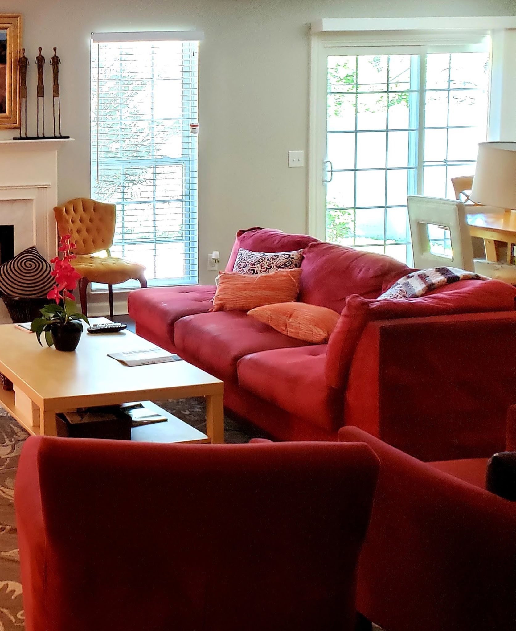 Red Couch for Sale –Seats 4–5