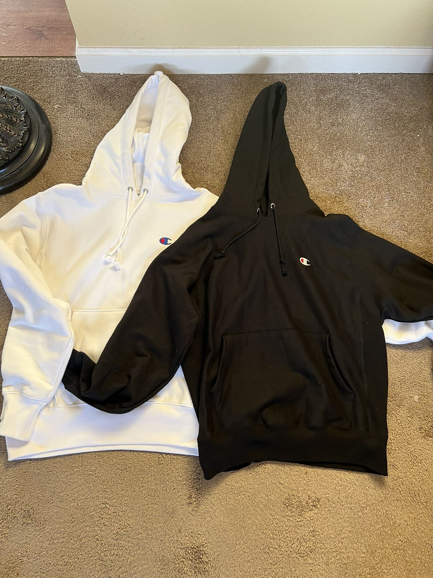 Black & White Champion Hoodies