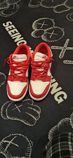 Red and White Dunk Lows Size 9.5 Mens 