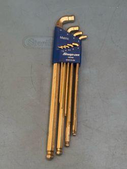 Snap-on Tools 9 pc Metric L-Shaped Double Ball Wrench Set (1.5-10 mm)