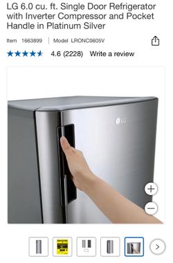 Refrigerator And Freezer LG 6.0 cu. ft. Single Door