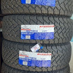 265/70/16 a/t New Tires Set Of 4 Tires Atlander Installed And Balanced Set De 4 Llantas Nuevas Instaladas Y Balanceadas
