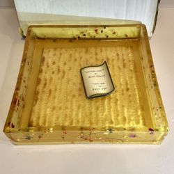 Ronit Akavia Designs Israel Square Resin Matzah Plate Passover Judaica Tray Rare