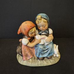 Hummel Easter Time Figurine 4" Girls With Bunnies #384 TMK-5