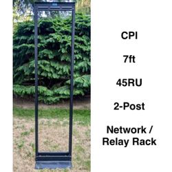 CPI 7ft 45RU / 45 RU 2-Post Network / Relay Rack 
