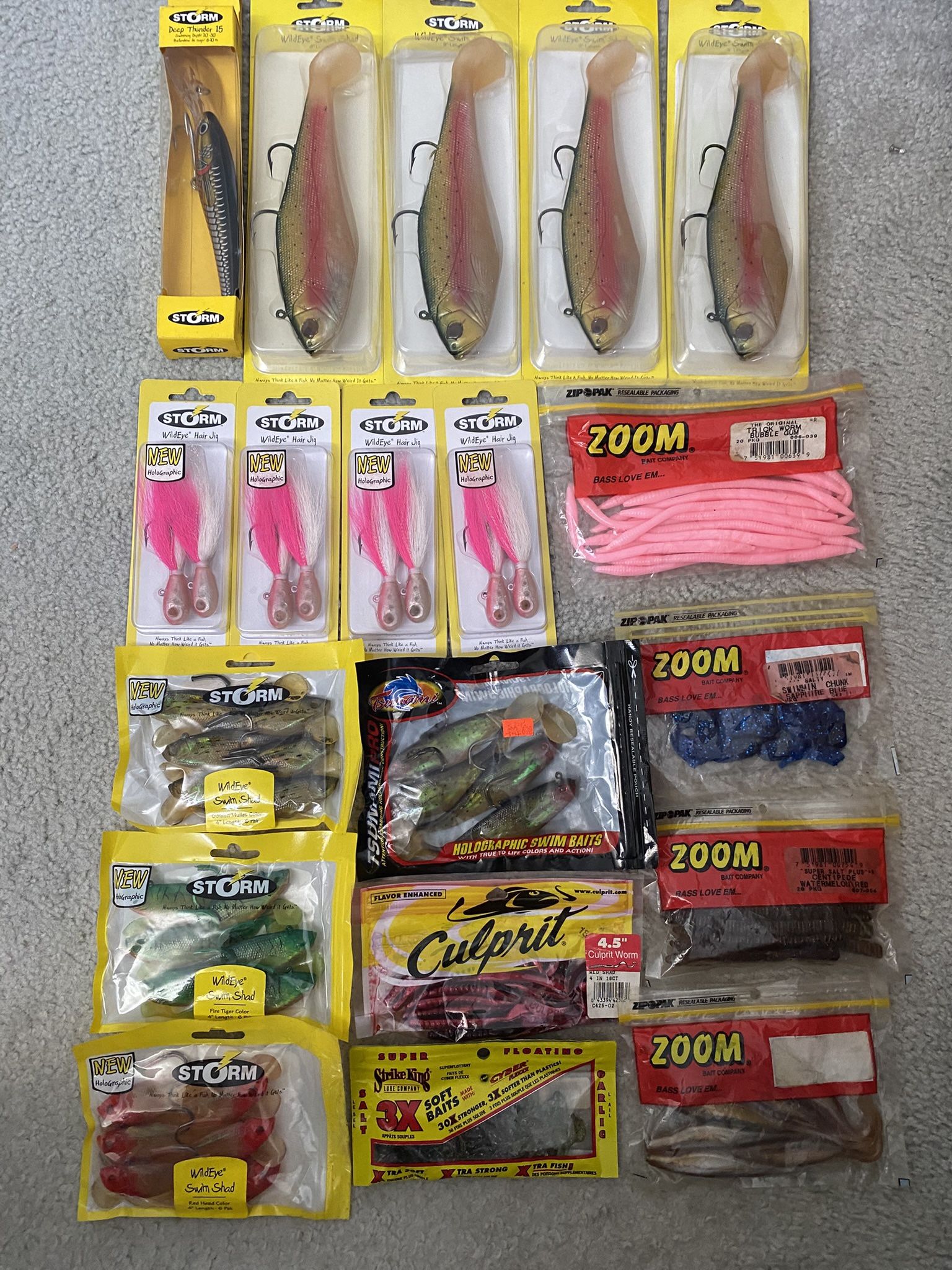 FISHING Bait Lures New OLD Stock STORM ZOOM TUSANAMI STRiKE KING CULPRIT