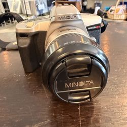 Minolta Maxxum GT 35mm Camera With Case & Booklets, Needs 2  Lithium CR2 Batteries
