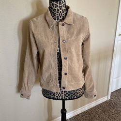 Womens Genuine Leather Jacket, Billabong Brand, Size L, $30.  PLEASE SEE 3rd Pic For Small Stain 