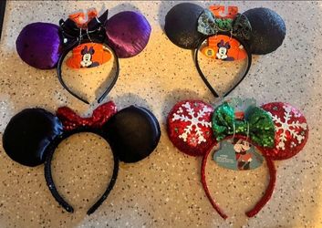 Disney Halloween Minnie Mouse 4 set Headbands Holiday Christmas (New)