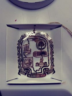 Illinois PTA 100 Years (1900-2000) 24K Gold Finish Brass Ornament