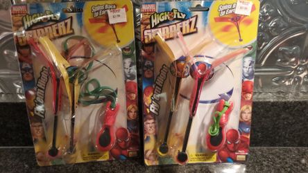 Marvel Heroes High Fly Spinnerz Spider-Man & Wolverine Launcher
Toy Lot of 2 NEW Sealed 2007