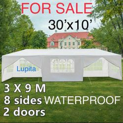 10x30 White Gazebo Wedding Party Tent Canopy  With 6 Windows & 2 Sidewalls-8(FOR SALE) Carpa