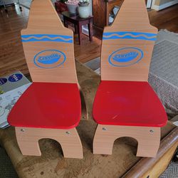 Two Wooden Crayola Chairs 