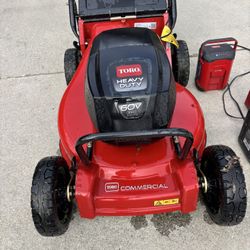 Toro Commercial Mower Heavy Duty 60 V Self Propel With Two Batteries And Charger And Ryobi 40 V We Eat