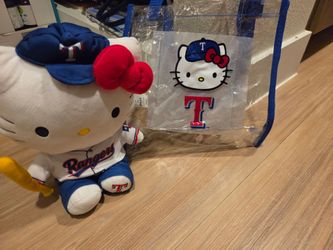 Texas Rangers hello kitty plush and tote bag