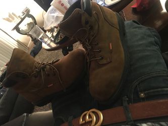 Red wing top notch work boots steel toed boots