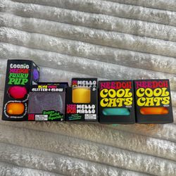 NEW VIRAL Needoh Lot of 5 | 1 Teenie Pup, Cube Glitter, Mello Mallo, 2 Cool Cat