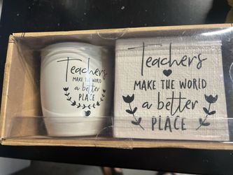 Teachers ceramic mug and an inspirational plaque