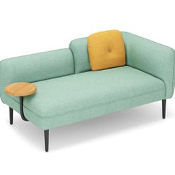 LINSY HOME Small Couches and Sofas with Removable Side Table, Modern Century Sofa Couch for Living Room and Bedroom, Teal