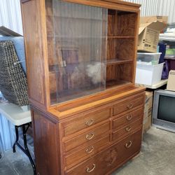 Vintage Cabinet And Display Hutch