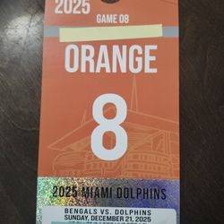 Dolphins Bengals Orange Parking pass 