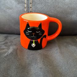 New Without Package Lang Small Mini Mug Cup Halloween Black Cat Decoration