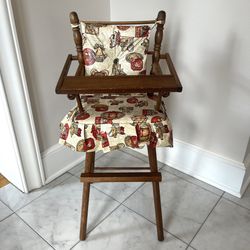 Vintage Cass Toys Doll Wooden High Chair 1950s 1960s