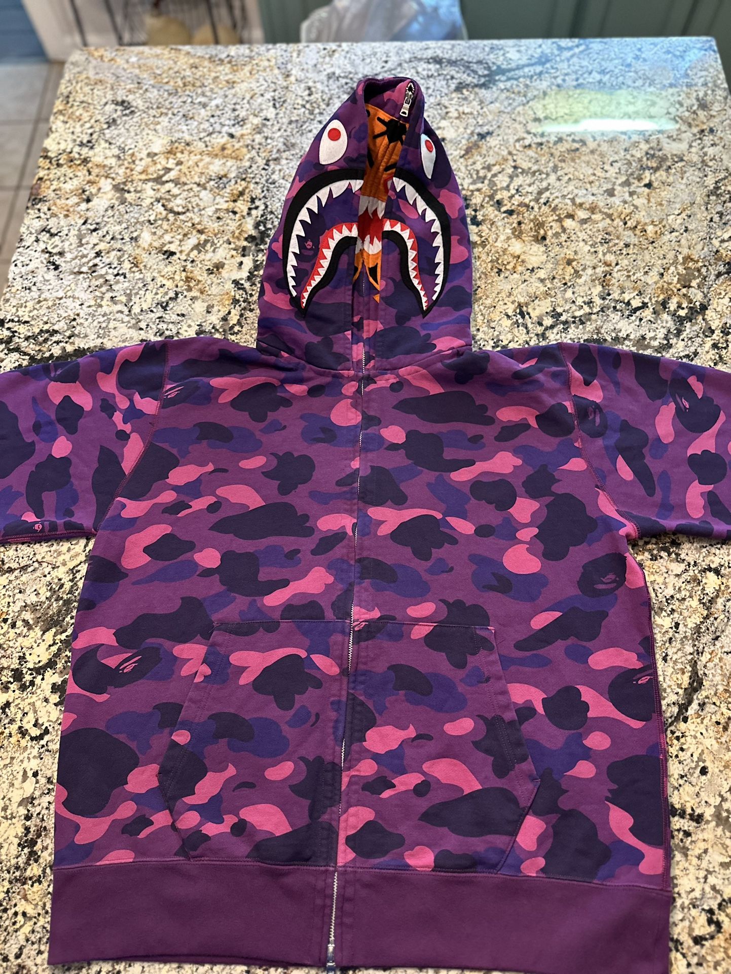 BAPE Camo Shark Zip Up Hoodie XXL