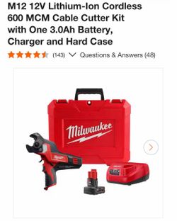 MILWAUKEE CABLE CUTTER 12V